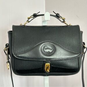 Vintage Dooney & Bourke All Weather Leather Carrier Bag Black